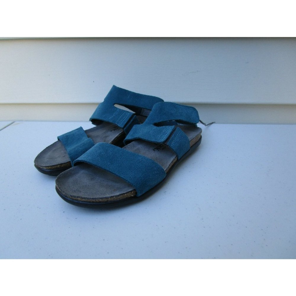 Naot Women's Sandals Blue Leather Ankle Tie Straps Size 6M - Picture 2 of 8